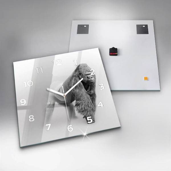 Ceas pătrat de perete din sticlă Colecție de artă animale