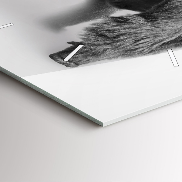 Ceas pătrat de perete din sticlă Colecție de artă animale