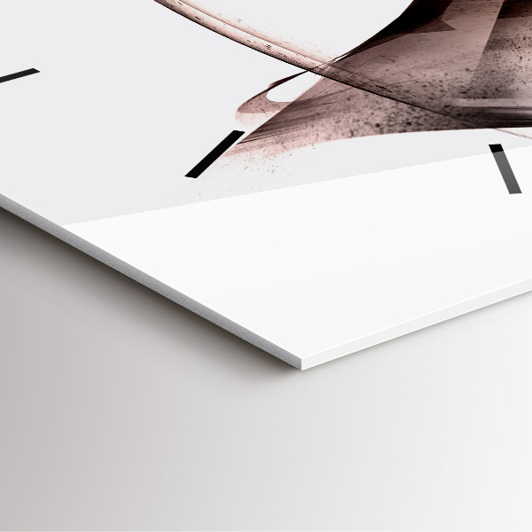 Ceas pătrat de perete din sticlă Profil pictat al unui cal