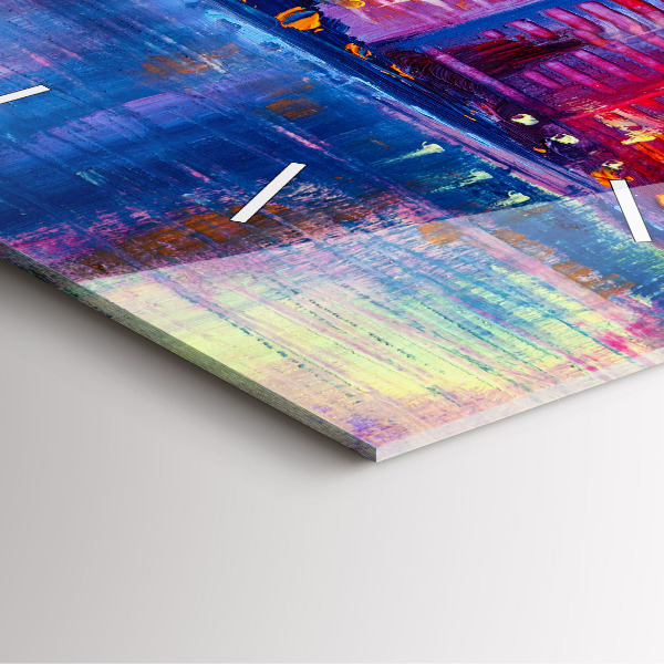 Ceas pătrat de perete din sticlă Abstracția zgârie-norilor