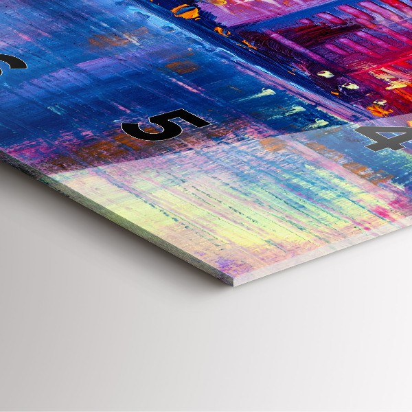 Ceas pătrat de perete din sticlă Abstracția zgârie-norilor