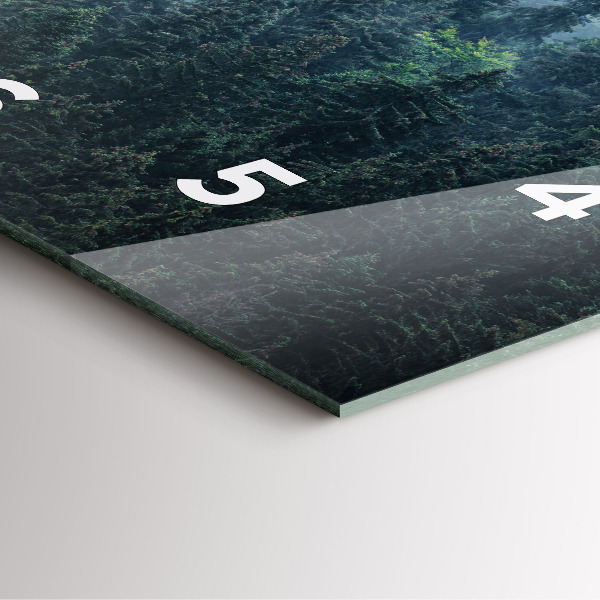 Ceas pătrat de perete din sticlă Peisaj de munte cețos