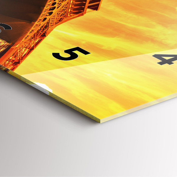 Ceas pătrat de perete din sticlă Turnul Eiffel din Paris