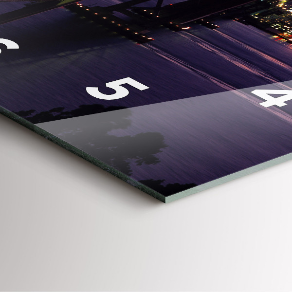 Ceas pătrat de perete din sticlă Apus de soare din SUA