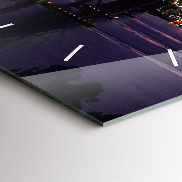 Ceas pătrat de perete din sticlă Apus de soare din SUA