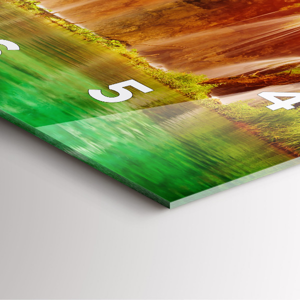 Ceas pătrat de perete din sticlă Vedere asupra cascadei