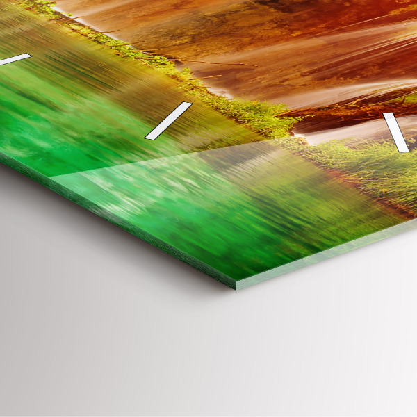 Ceas pătrat de perete din sticlă Vedere asupra cascadei