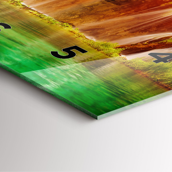 Ceas pătrat de perete din sticlă Vedere asupra cascadei