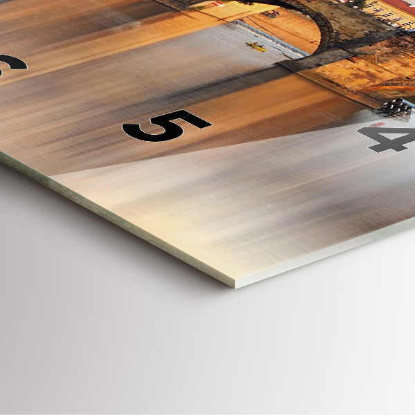 Ceas pătrat de perete din sticlă Panoramă peste râu