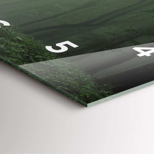 Ceas pătrat de perete din sticlă Pădure cețoasă dimineața