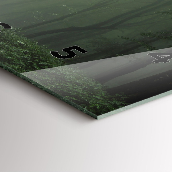 Ceas pătrat de perete din sticlă Pădure cețoasă dimineața