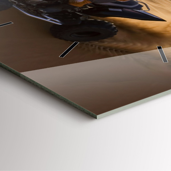 Ceas pătrat de perete din sticlă Quad în deșert