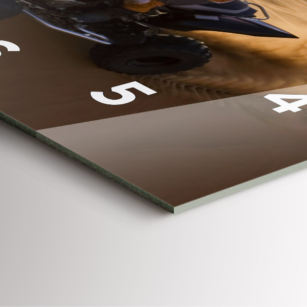 Ceas pătrat de perete din sticlă Quad în deșert