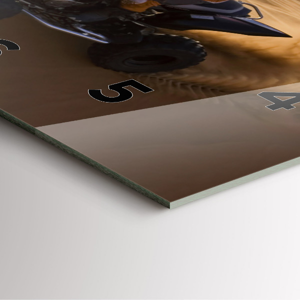 Ceas pătrat de perete din sticlă Quad în deșert