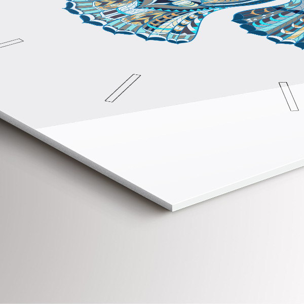 Ceas pătrat de perete din sticlă Bufniță în zbor