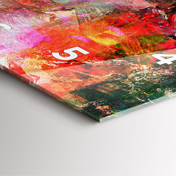 Ceas pătrat de perete din sticlă Compoziție abstractă