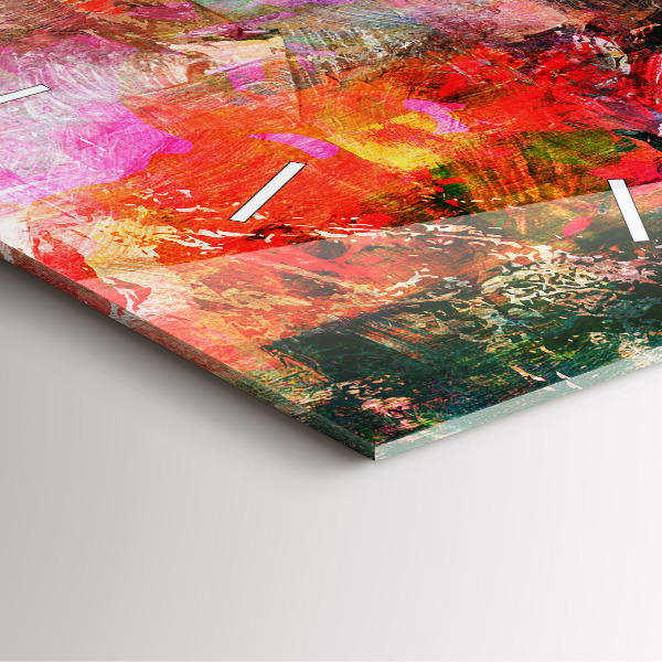 Ceas pătrat de perete din sticlă Compoziție abstractă