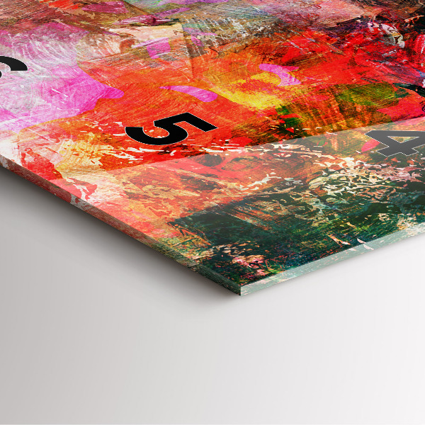 Ceas pătrat de perete din sticlă Compoziție abstractă