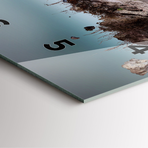 Ceas pătrat de perete din sticlă Insulă zburătoare și cascadă