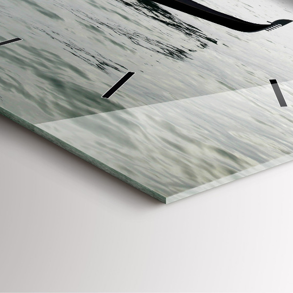 Ceas pătrat de perete din sticlă Gondola in Venetia