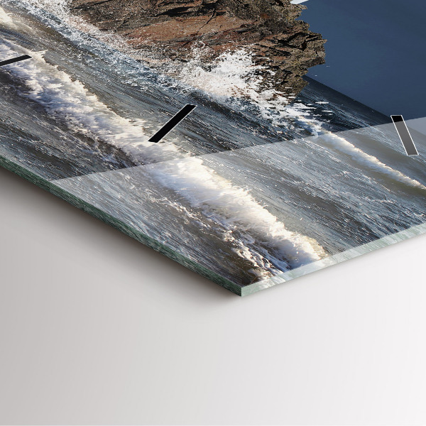 Ceas pătrat de perete din sticlă Far