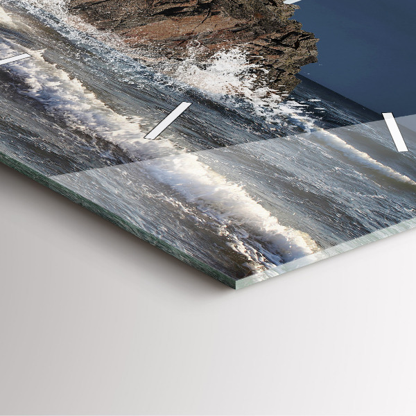 Ceas pătrat de perete din sticlă Far