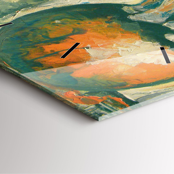 Ceas pătrat de perete din sticlă Poziția elefantului pictat