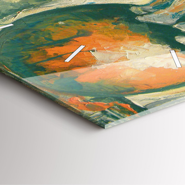 Ceas pătrat de perete din sticlă Poziția elefantului pictat