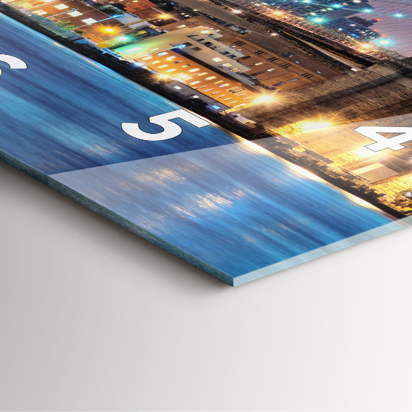 Ceas pătrat de perete din sticlă Podul Brooklyn și East River