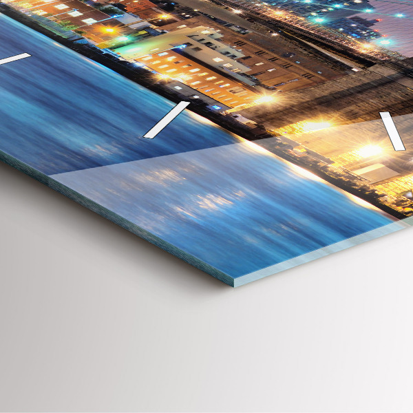 Ceas pătrat de perete din sticlă Podul Brooklyn și East River