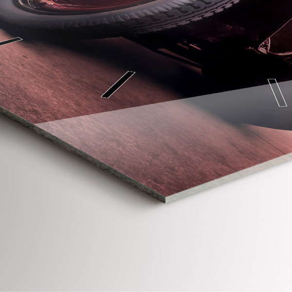 Ceas pătrat de perete din sticlă Mașină în stil vintage