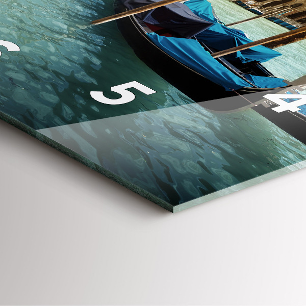 Ceas pătrat de perete din sticlă Gondole Veneția Italia