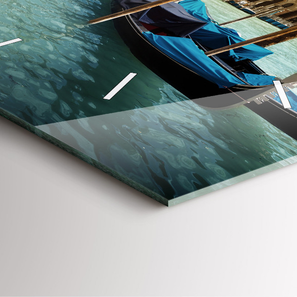 Ceas pătrat de perete din sticlă Gondole Veneția Italia