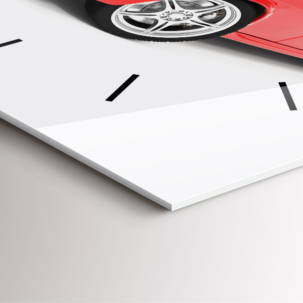 Ceas pătrat de perete din sticlă Mașină sport