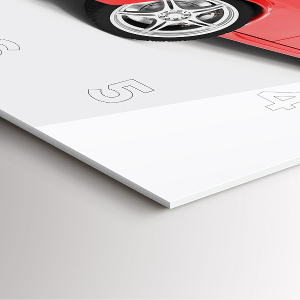 Ceas pătrat de perete din sticlă Mașină sport