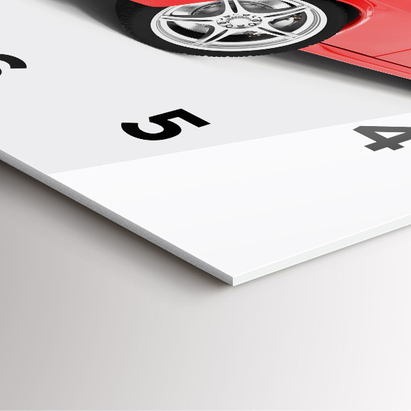 Ceas pătrat de perete din sticlă Mașină sport