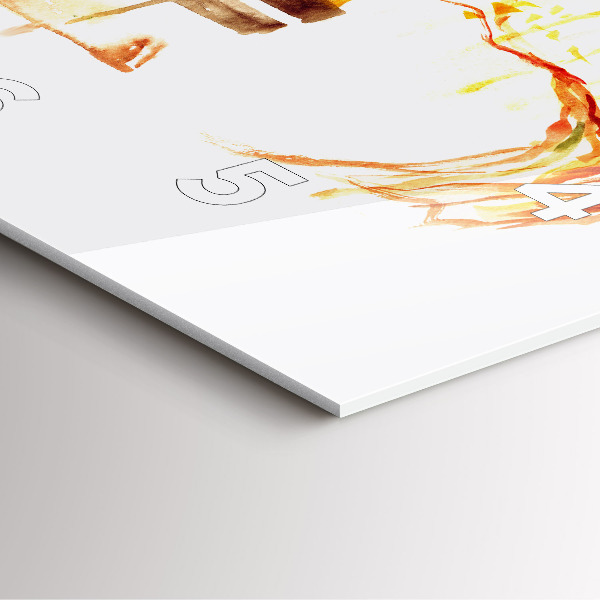 Ceas pătrat de perete din sticlă Peisaj de toamnă