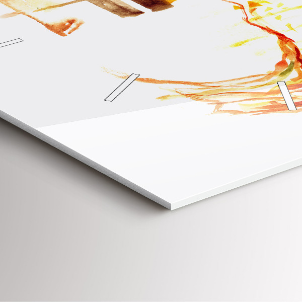 Ceas pătrat de perete din sticlă Peisaj de toamnă