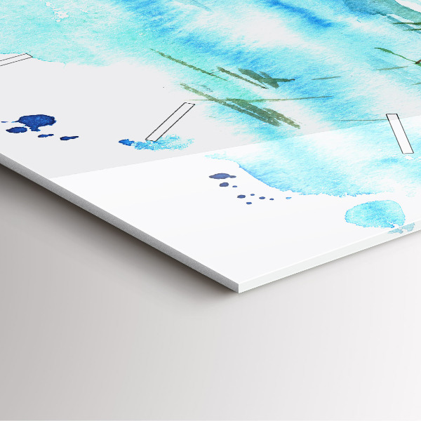 Ceas pătrat de perete din sticlă Imaginea unei insule pustie