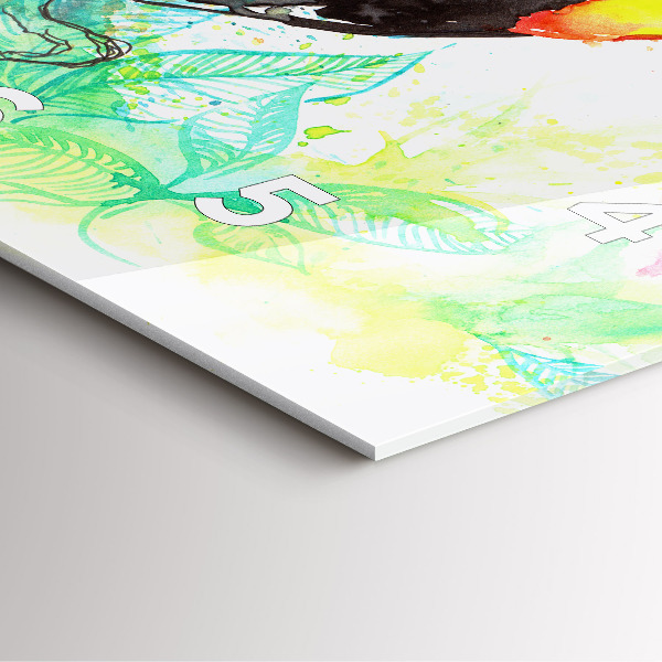 Ceas pătrat de perete din sticlă Tucan în iarbă