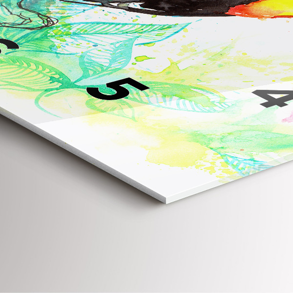 Ceas pătrat de perete din sticlă Tucan în iarbă