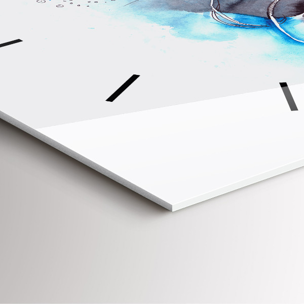 Ceas pătrat de perete din sticlă Viața subacvatică a peștilor