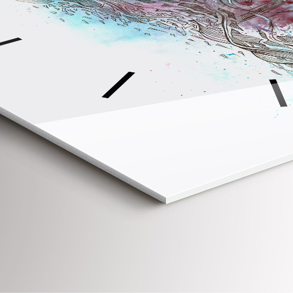 Ceas pătrat de perete din sticlă Abstracția astronauților