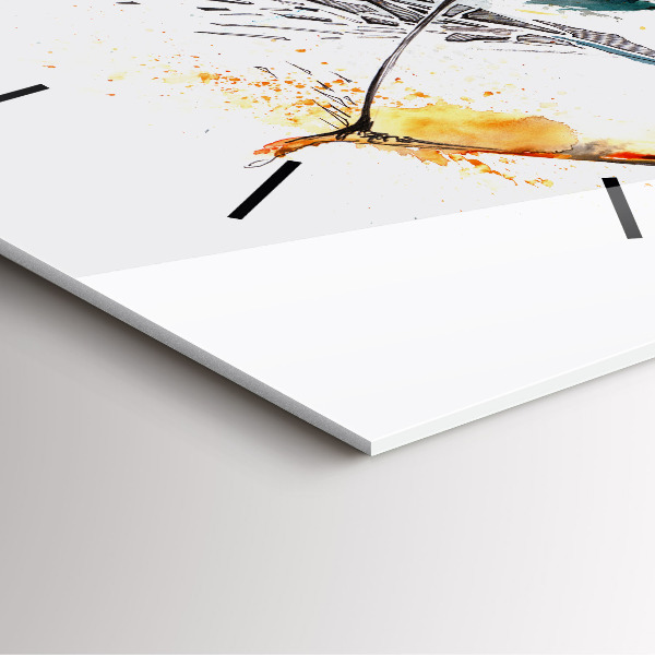 Ceas pătrat de perete din sticlă Războinic în timpul vânătorii