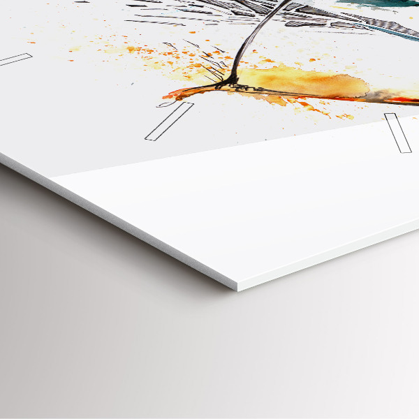 Ceas pătrat de perete din sticlă Războinic în timpul vânătorii