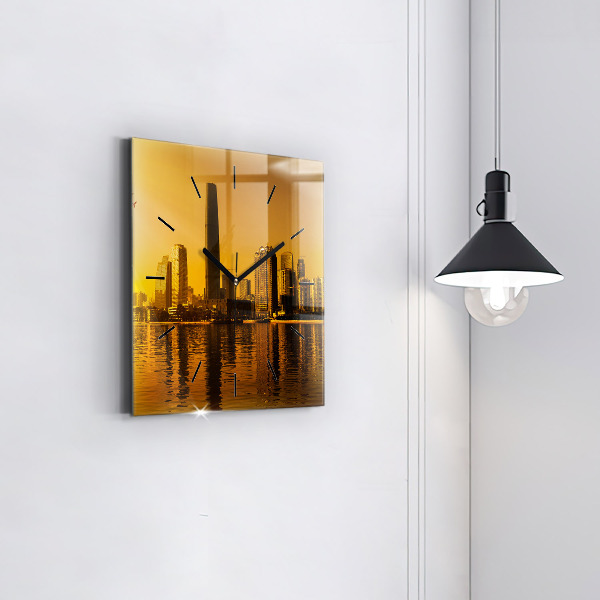 Ceas pătrat de perete din sticlă Râul Zhujiang China