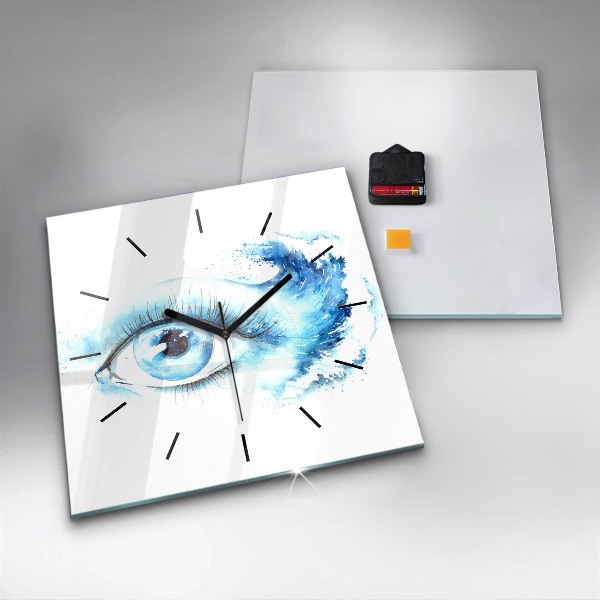 Ceas pătrat de perete din sticlă Ochi de mare