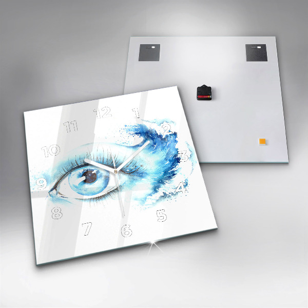 Ceas pătrat de perete din sticlă Ochi de mare