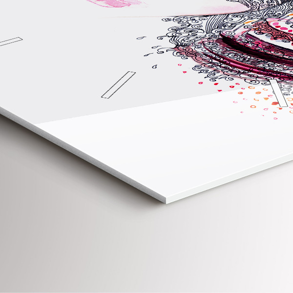 Ceas pătrat de perete din sticlă Femeie dulce cu tort