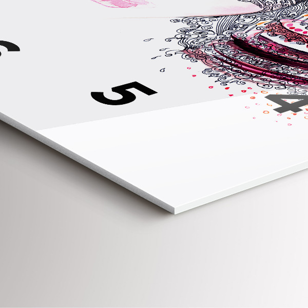 Ceas pătrat de perete din sticlă Femeie dulce cu tort